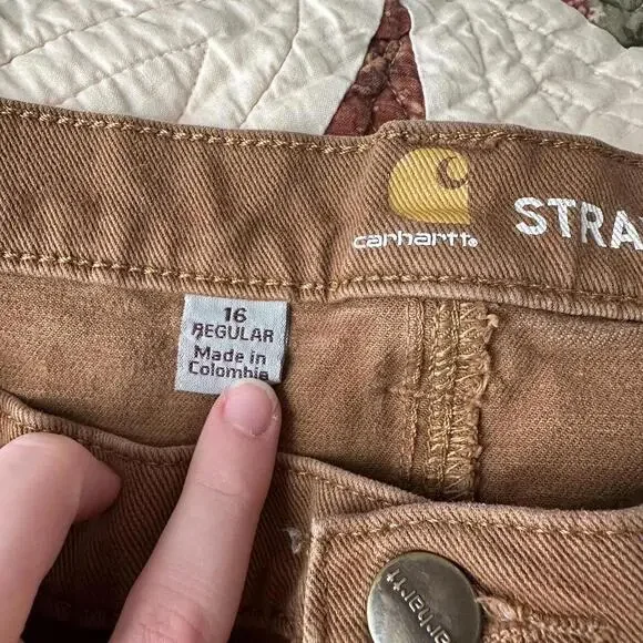 Carhartt Women's Rugged Flex Double Front Work Pants - Carhartt Brown cargo - Picture 5 of 7